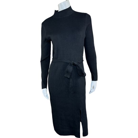 BEAUTIFUL by Lawrence Zarian Mock Neck Sweater Dress Black XS Petite - Picture 1 of 11